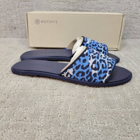 Rothy's The Slide Azure Camo Spot Slip On Sandals Women's Size US 8, 8.5 - Picture 3 of 10
